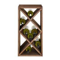 Product image for 'Wine rack with diamond shaped inserts, narrow, brown'