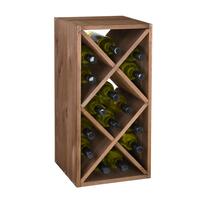 Product image for 'Wine rack with diamond shaped inserts, narrow, brown'
