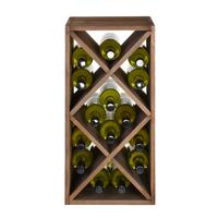 Product image for 'Wine rack with diamond shaped inserts, narrow, brown'