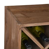 Product image for 'Wine rack with diamond shaped inserts, narrow, brown'