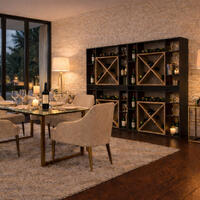 Product image for 'Wine rack NERO, wood & steel material mix'