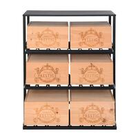 Product image for 'Metal Wine Rack BLACK PURE, Modell 14 with sliding shelves D 30 cm'