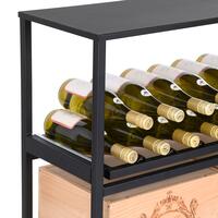 Product image for 'Metal Wine Rack BLACK PURE, Modell 14 with sliding shelves D 30 cm'