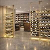 Product image for 'Metal wine rack BLACK PURE SELECT for ceiling mounting, height adjustable'