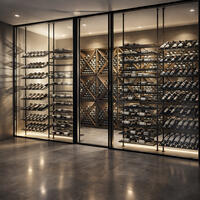 Product image for 'Metal wine rack BLACK PURE SELECT for ceiling mounting, height adjustable'