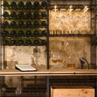 Product image for 'LA CAVE metal wine rack system with wooden frame, H170cm'