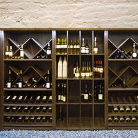 Product image for 'Wine rack system Piedmont, oak veneer, dark brown'