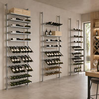 Product image for 'Metal wine rack system BLACK PURE VARIO for wall mounting,height adjustable,modular'