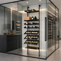 Product image for 'Metal wine rack system BLACK PURE VARIO for wall mounting,height adjustable,modular'