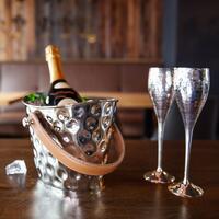 Product image for 'Wine/bottle cooler GILBERT, with leather handle, hammered'