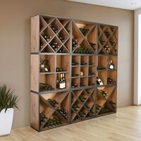 Product image for 'Wine rack system CAVEPRO, country oak with anthracite edge'