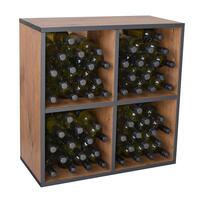Product image for 'Module with 4 compartments country oak/anthracite edge'