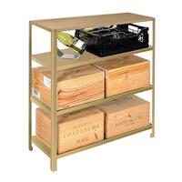 Metal Storage Rack BLACK PURE, Model 13 H 98 cm, gold