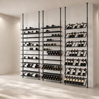 Product image for 'Metal wine rack BLACK PURE SELECT for ceiling mounting, height adjustable'
