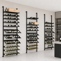 Product image for 'Metal wine rack system BLACK PURE VARIO for wall mounting,height adjustable,modular'