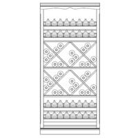 Piedmont wine rack system, model 10, oak veneer, dark brown