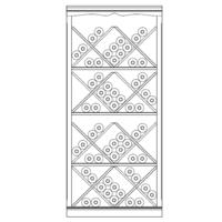 Piedmont wine rack system, model 11, oak veneer, dark brown