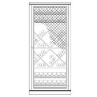 Piedmont wine rack system, model 13, with mesh door, oak veneer, dark brown