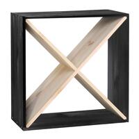 Product image for 'Wine rack 52cm, X-Cube, stained black-natural'