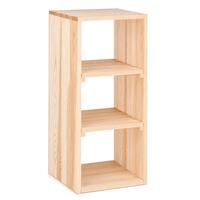 Wine rack 60 cm, module with 2 shelves, untreated pine
