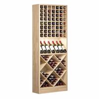 Wine rack PRESTIGE 3, with lighting, natural oak wood