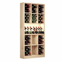 Wine rack PRESTIGE 9, with lighting, natural oak wood