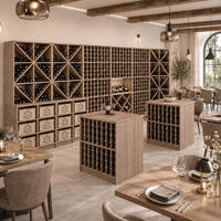 Product image for 'Wine rack system PRESTIGE made of solid oak, brown stained'