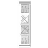 Wine rack system Piedmont, fir wood, model 4, with mesh door, walnut/ medium brown