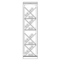 Wine rack system Piedmont, model 3, fir, white with light brown veneered alder edge