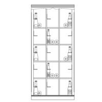 Wine rack system Piedmont, model 4, fir, white with light brown veneered alder edge