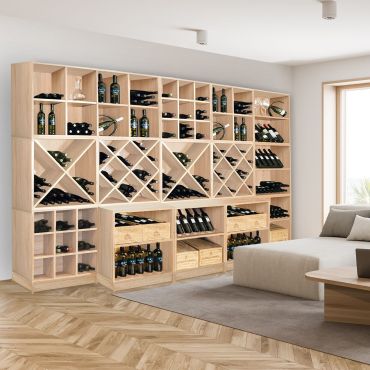 Wooden wine rack system CAVEPRO, light oak