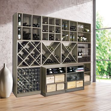 Wooden wine rack system CAVEPRO, wenge