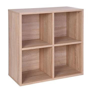 Rack module , 4 compartments, light oak