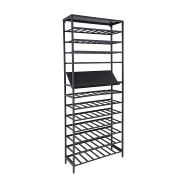 Metal Wine Rack BLACK PURE, Model 3 with Presentation Shelf