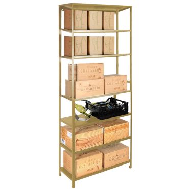 Metal Storage Rack BLACK PURE, Model 10, gold