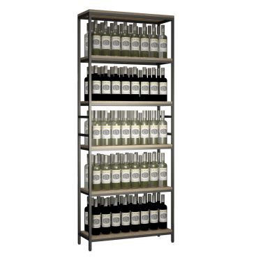 Metal-wood storage shelf Black Pure WOOD model 1