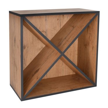 rack module with wooden X, country oak/anthracite edge