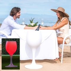 Designer Wine Chiller with or without LED lighting, side table model, H 70 cm