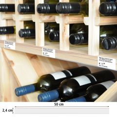 Wine rack label system, scanner rails H 2,4 x L 50 cm