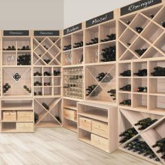 Wooden wine rack system CAVEPRO, light oak