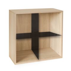 Rack module with X cross, light oak