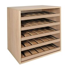 Rack module light oak, with single bottle sliding shelves