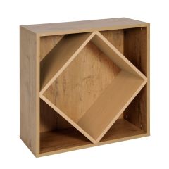 Rack module with large diamond shaped inserts, country oak