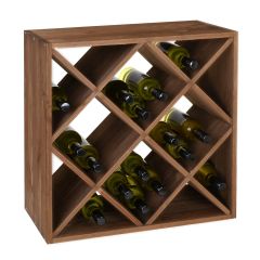 Wine rack 60 cm, module with diamond shaped inserts, brown