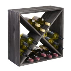 Wine rack 52 cm, module X-Cube brown stained