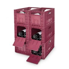 WINEBOX storage, plastic, red, 6 piece set