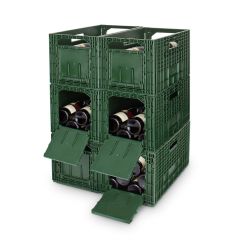 WINEBOX storage, plastic, green, 6 piece set