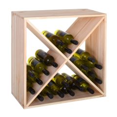 Wine rack module X-60, natural wood, 48 bottle capacity