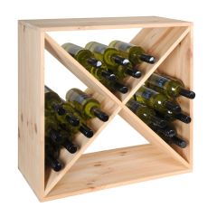 Wine rack "X-CUBE", natural wood