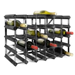 Modular wine rack system TREND , black stained, 30 Bottles